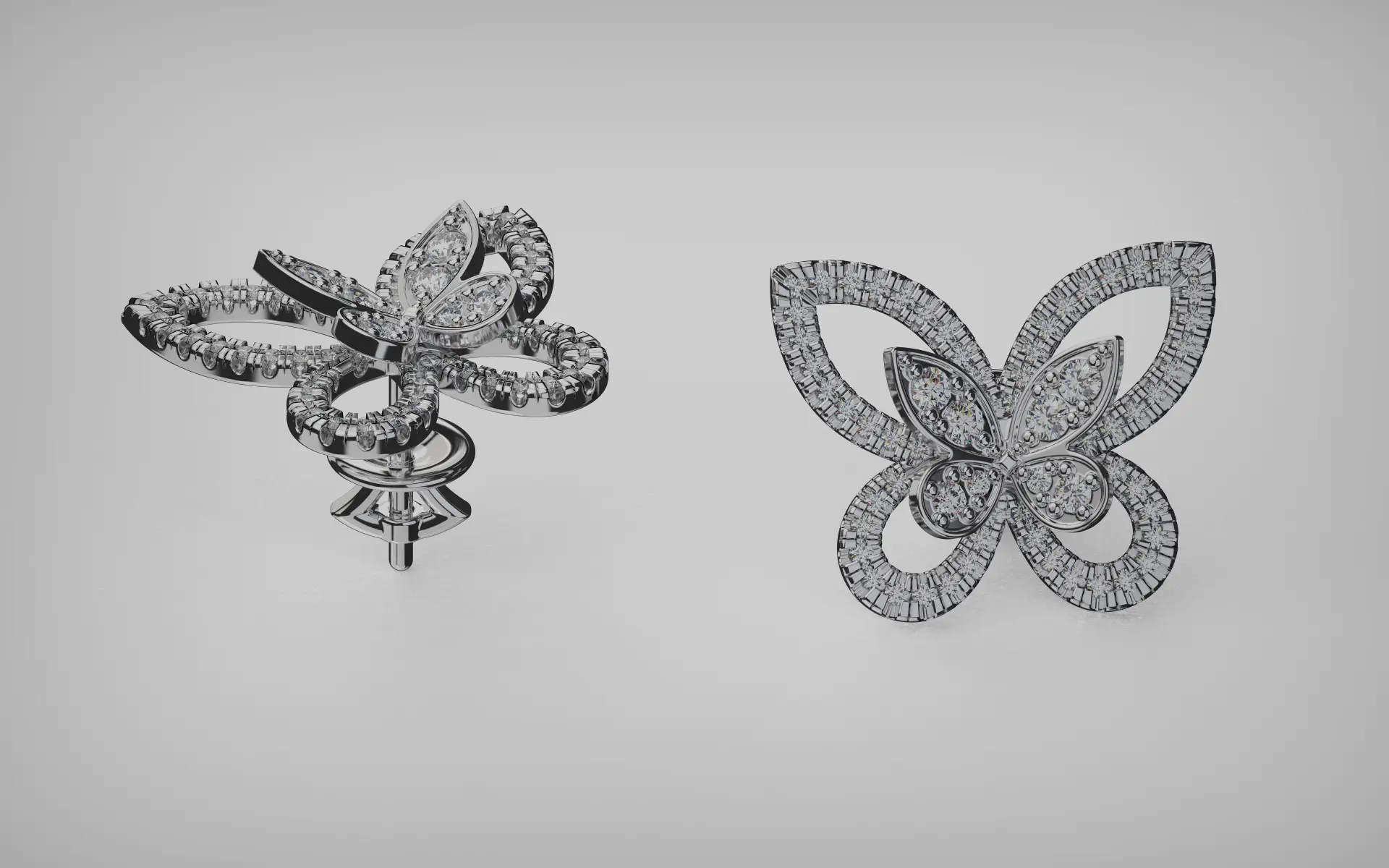 Graff - Butterfly Silhouette Diamond Stud